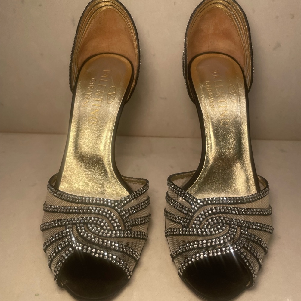 Valentino Diamanté Netting D'Orsay Pump 37